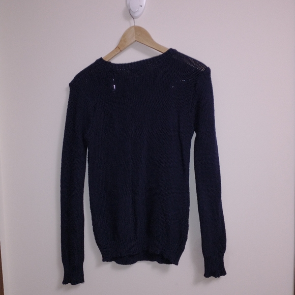 F21 Knitted Sweater in Navy - Picture 2 of 5